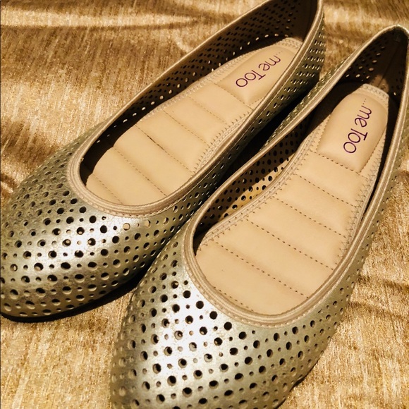 me too gold flats